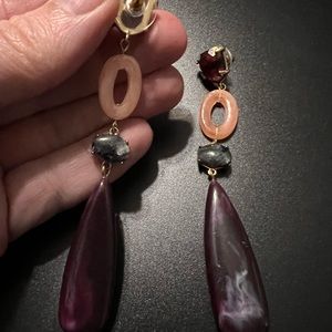 ANTHROPOLOGIE beaded post dangle earrings